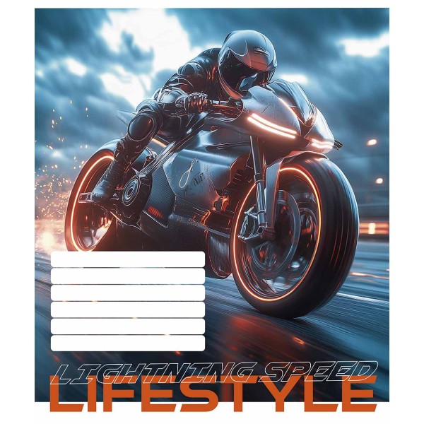 Зошит 24арк. кліт. Школярик "Lightning speed lifestyle" ВД-лак №024-3521K(25)(200)