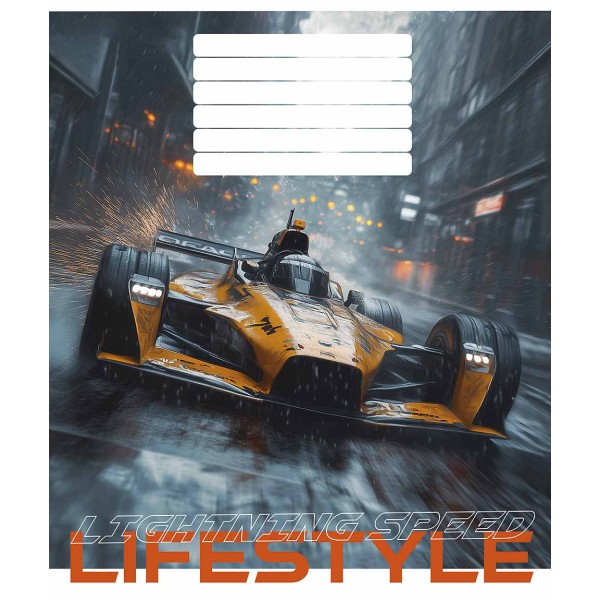 Зошит 24арк. лін. Школярик "Lightning speed lifestyle" ВД-лак №024-3521L(25)(200)