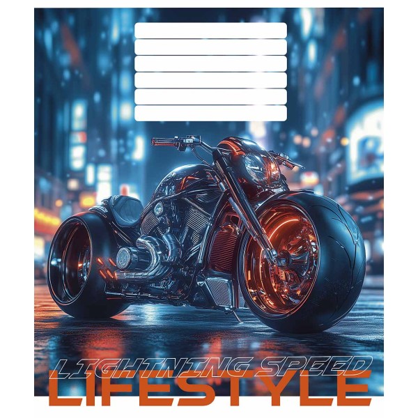 Зошит 24арк. лін. Школярик "Lightning speed lifestyle" ВД-лак №024-3521L(25)(200)