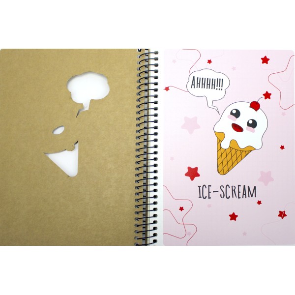 Блокнот пруж. А5 96арк. кліт. карт. "Student" крафт,лаз. висічка №A5-SC-096-6137K/Школярик