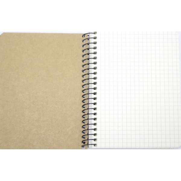 Блокнот пруж. А6 80арк. кліт. "Student" крафт ВД-лак №A6-SC-080-6141K/Школярик(8)(112)(192