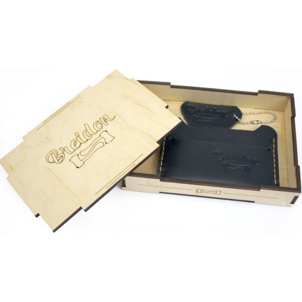 Картхолдер чорний шкіра/Breidon/