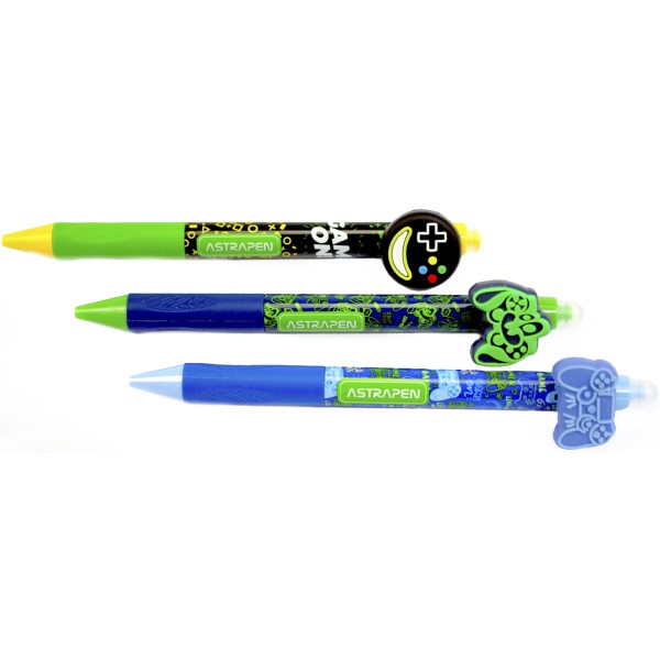 Ручка гел. "Gamer" №201023009-UA "пиши-стирай" синя/Школярик/(36)