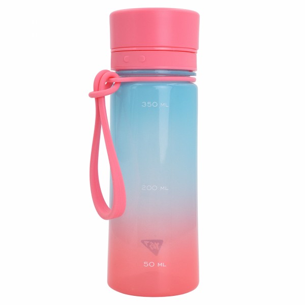 Пляшка для води пласт. "Yes" Fusion 400мл рожево-блакитна №708316(25)