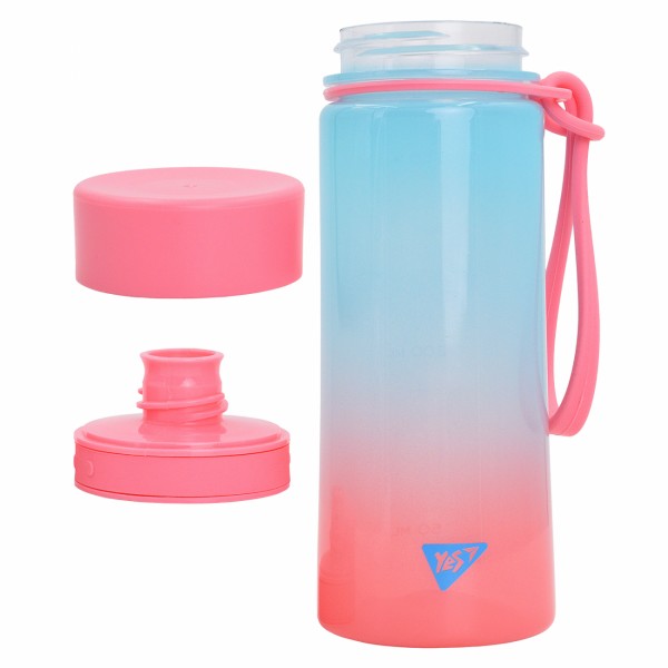 Пляшка для води пласт. "Yes" Fusion 400мл рожево-блакитна №708316(25)