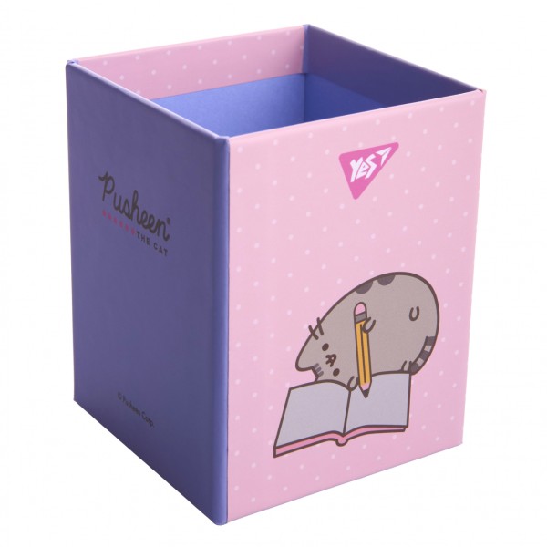 Стакан для ручок "Yes" №708333 "Pusheen" картон блакитний(48)