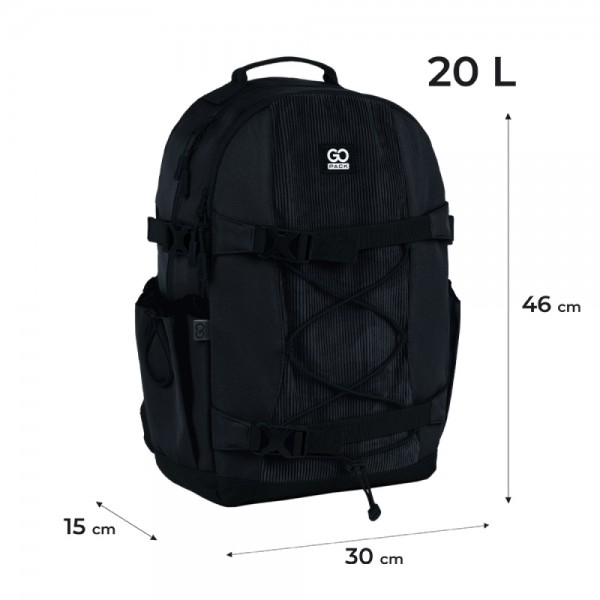 Рюкзак "GoPack" Education Teens 2від.,2карм. чорний №GO25-186L-1(20)