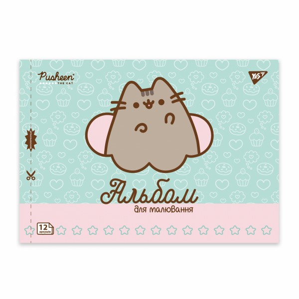 Альбом для малюв. на скобі 12/100 А4 з перфор. Pusheen №130588/Yes/(8)(192)
