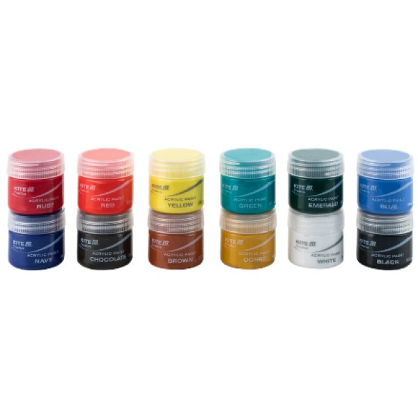 Набір акрил. фарб "Kite" 12кольор. 20мл №K-275 Creative(12)