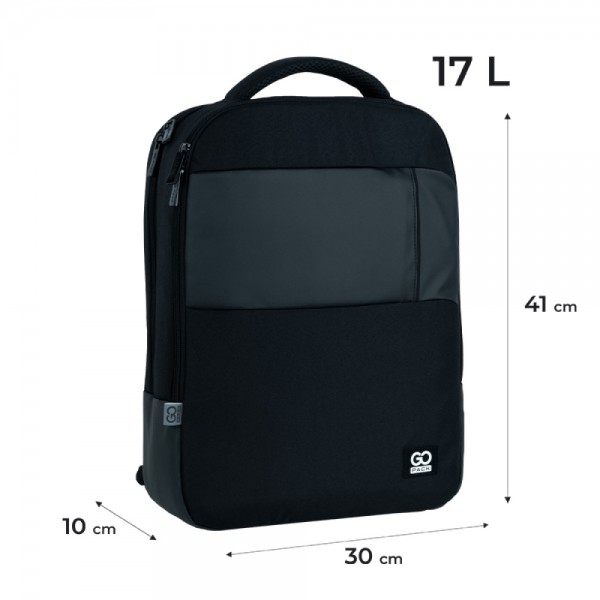 Рюкзак "GoPack" Education Teens 2від.,1карм. чорний №GO25-153L(10)