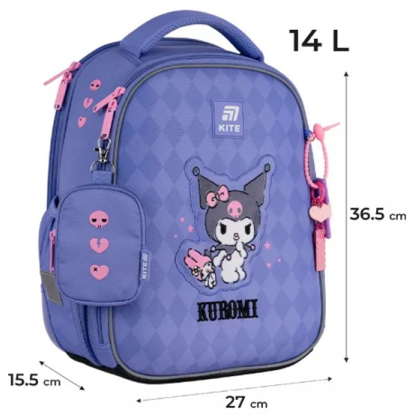 Рюкзак каркасний "Kite" Education Kuromi 2від.,2карм. №HK25-555S-2(4)(6)