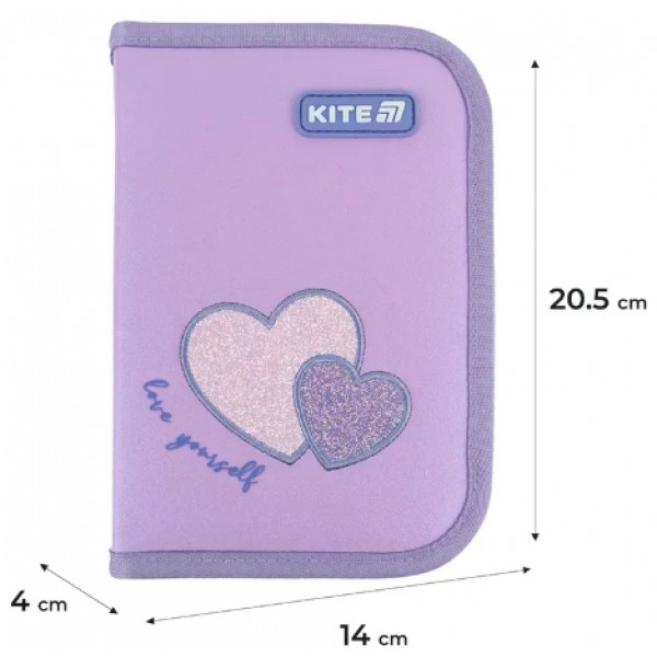 Пенал "Kite" Sweetheart 1від.,б/н,з 1 відворотом №K25-621-1(48)