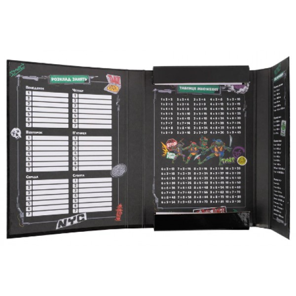 Папка для зош. В5 "Kite" №NT25-210 Ninja Turtles на рез. картон(10)(40)