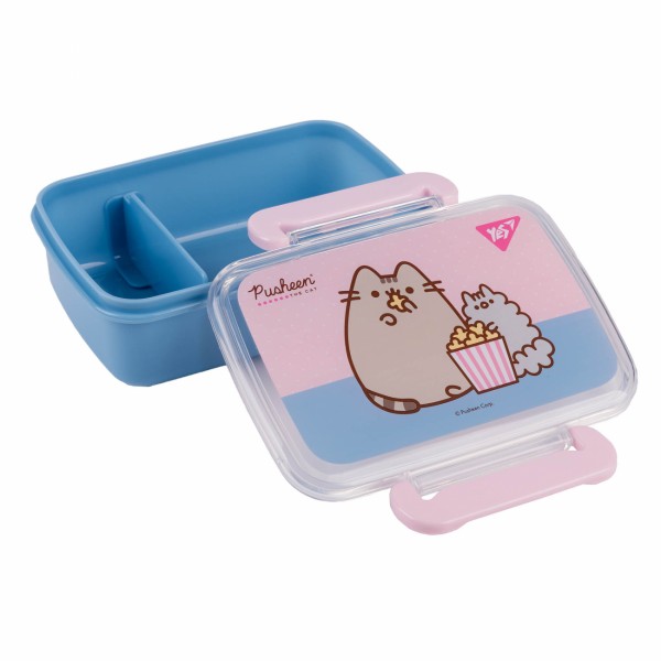 Ланч бокс пласт. "Yes" 420мл Pusheen блакитно-рожевий №708364(12)