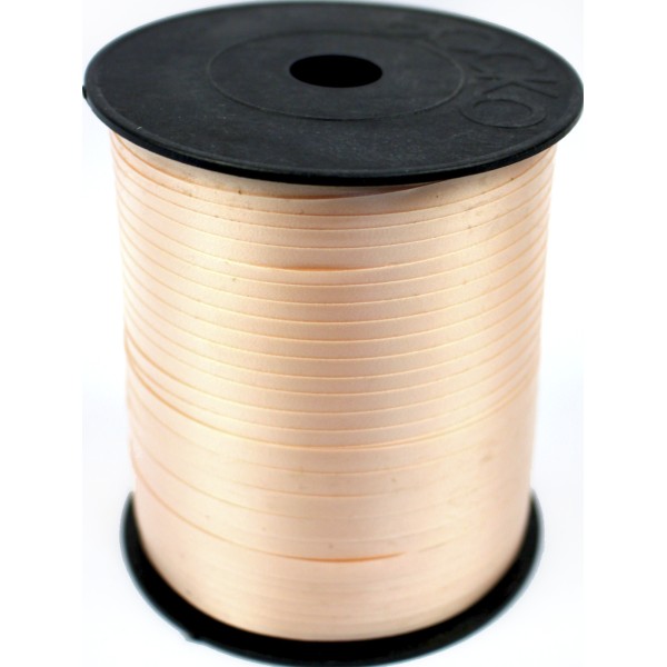 Стрічка фольгована для повітряних кульок та декору персик 225м