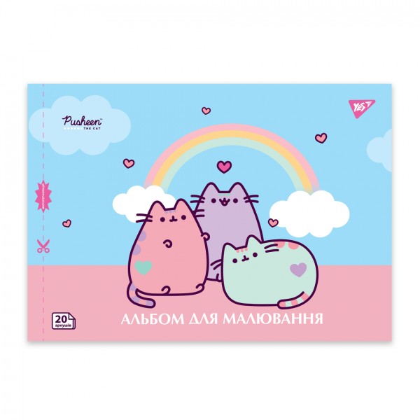 Зошит для малюв. на скобі 20/100 А4 з перфор. Pusheen  №130589/Yes/(4)(128)