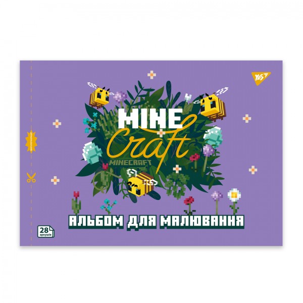 Зошит для малюв. на скобі 28/100 А4 з перфор. Minecraft girls №130600/Yes/(4)(96)