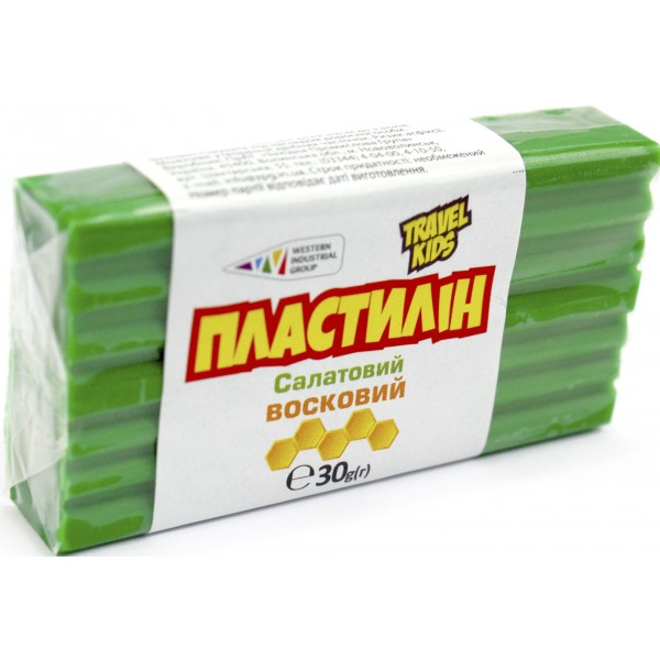 Пластилін "Гамма UA" 30гр салатовий,восковий №333102(12)(48)