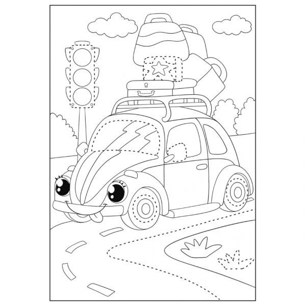 Розмальовка А4 "Транспортні пригоди" обведи та розфарбуй 12стор. №743278/1В/