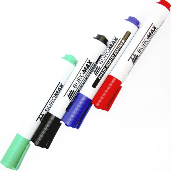Набор маркеров для магнитных досок Buromax 8800-84 4шт. с губкой