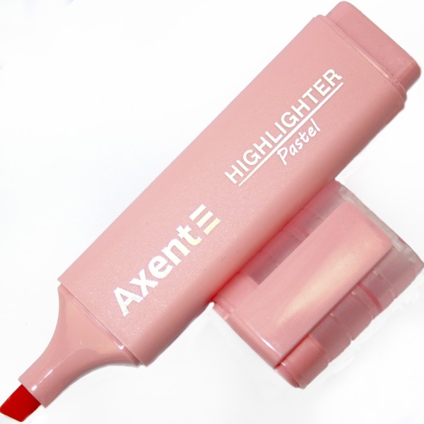 Текстмаркер "Axent" №2537-18-A клин. Highlighter 1-5мм пастель рожевий№2537-24-A(12)(144