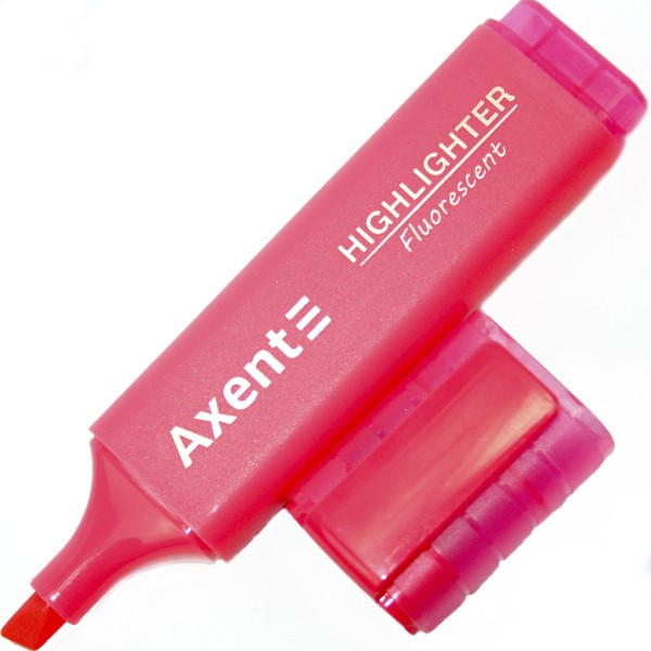 Текстмаркер "Axent" №2537-10-A клин. Highlighter 1-5мм рожевий(12)(144)