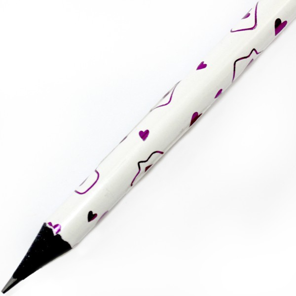 Олівець гр. "Kite" №K24-059-1 Hearts з кристалом,білий корпус,в тубі(36)(432)