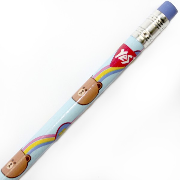 Олівець гр. "Yes"№280644 Line Friends.Heroes з фольгою круг.з гумкою,в пласт.тубі(36)(540)