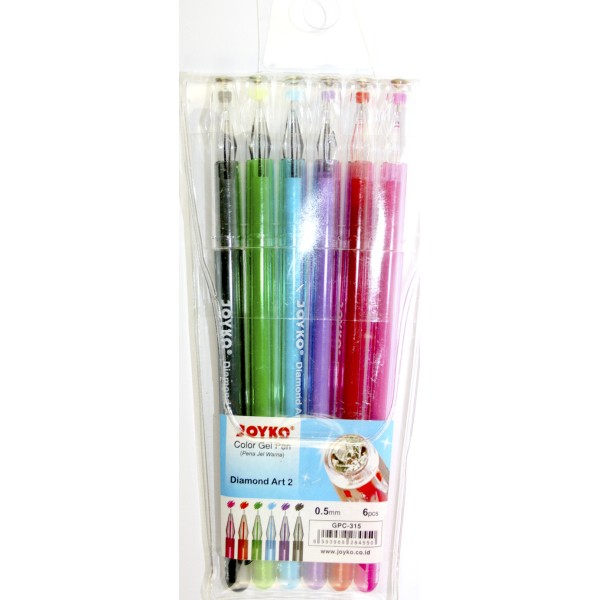 Набір ручок гелевих Joyko iDiamond 6 кольорів (1) (24) GPС-315