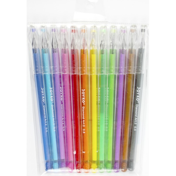 Набір ручок гелевих Joyko iDiamond 12 кольорів (1) (24) GPС-297