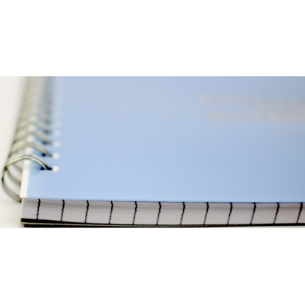 Блокнот пруж. А6 60арк. кліт. пласт. обкл. металік,блакитний №О25945(5)(50)