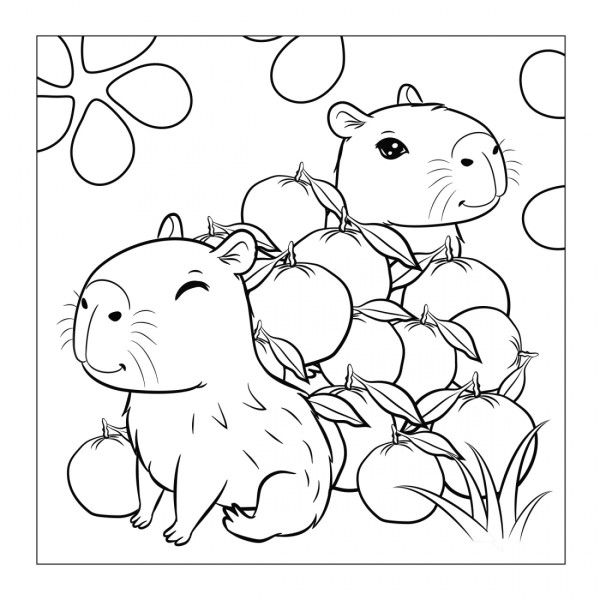 Розмальовка 200х200мм "Капібари" 12стор. №743342/1В/(50)