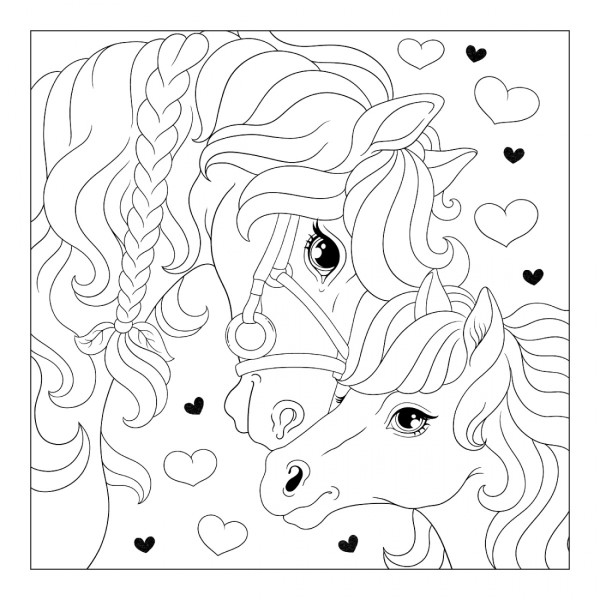 Розмальовка 200х200мм "Чарівні коні" 12стор. №743309/1В/(50)