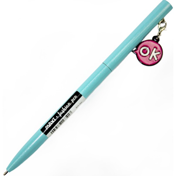 Ручка кульк.метал. "Maxi" №MX16341 OK,з брелоком,синя(10)(50)