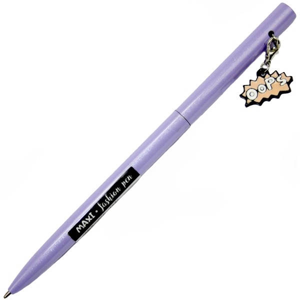 Ручка кульк.метал. "Maxi" №MX16342 OOPS,з брелоком,синя(10)(50)