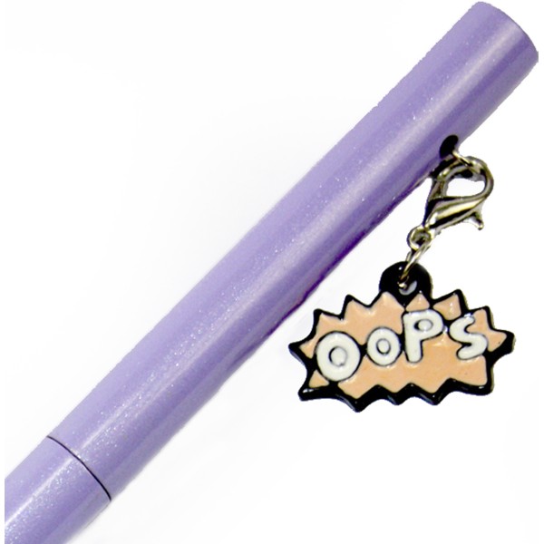 Ручка кульк.метал. "Maxi" №MX16342 OOPS,з брелоком,синя(10)(50)