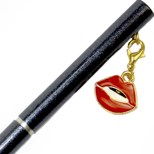 Ручка кульк.метал. "Maxi" №MX16356 Поцілунок,з брелоком,синя(10)(50)