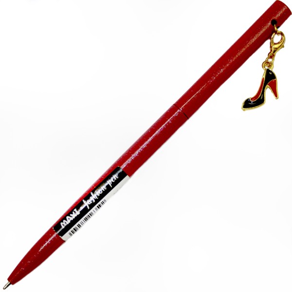 Ручка кульк.метал. "Maxi" №MX16359 Туфелька,з брелоком,синя(10)(50)