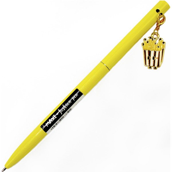 Ручка кульк.метал. "Maxi" №MX16372 Snack,з брелоком,синя(10)(50)