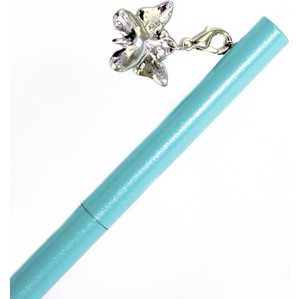 Ручка кульк.метал. "Maxi" №MX16379 Метелик,із сяючим брелоком,вкритим кристалами,синя