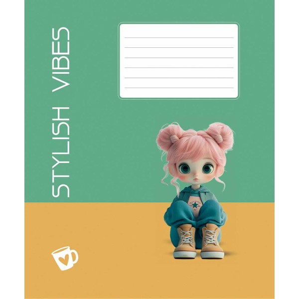 Зошит 12арк. лін. Школярик "Stylish vibes" №012-3568L(30)(300)