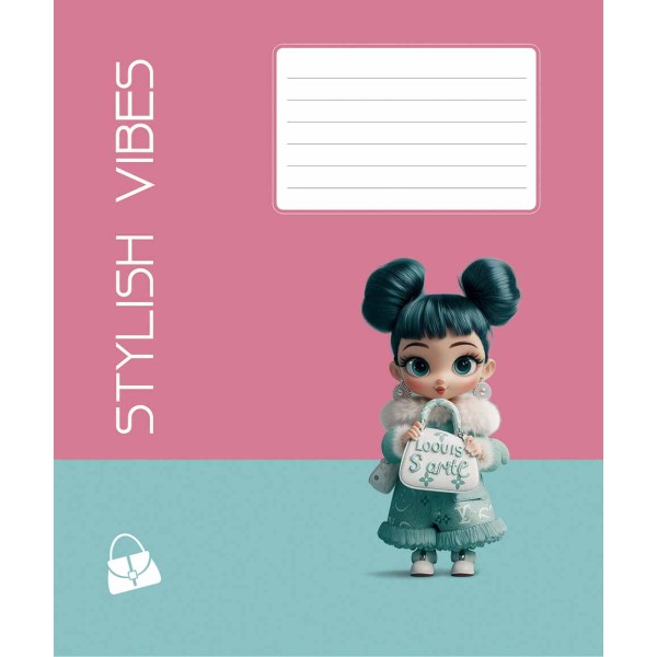 Зошит 12арк. лін. Школярик "Stylish vibes" №012-3568L(30)(300)