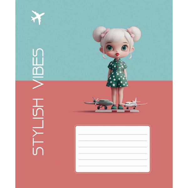 Зошит 12арк. лін. Школярик "Stylish vibes" №012-3568L(30)(300)
