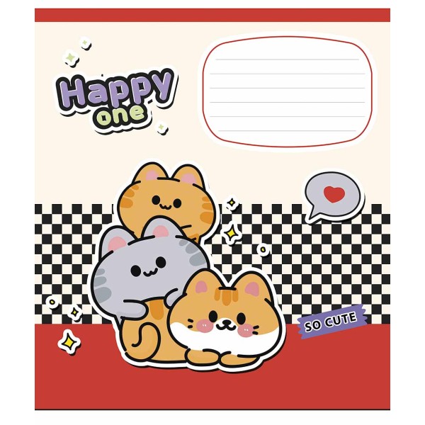 Зошит 12арк. кліт. Школярик "Happy one" виб.УФ-лак №012-3532K(30)(300)