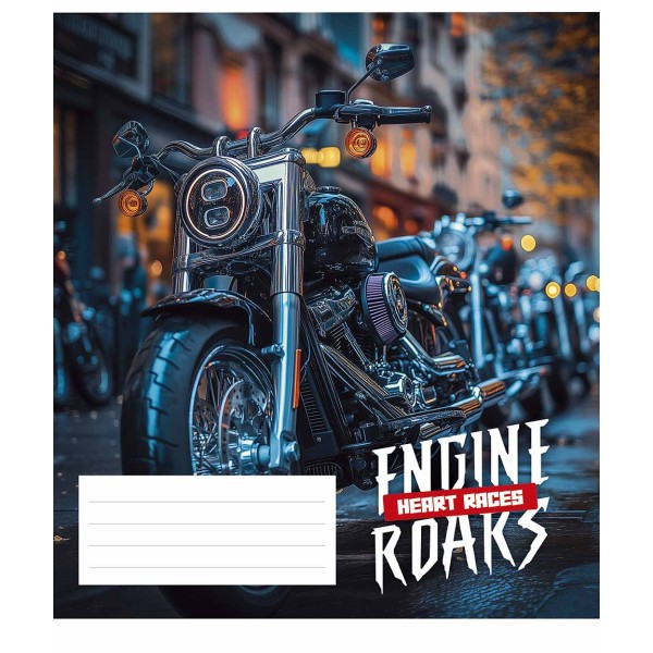 Зошит 48арк. лін. Школярик "Engine roars heart races" хлопч. ВД-лак №048-3520L(10)(100)