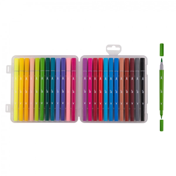 Фломастери двосторонні "Yes" 24кольор. "Pusheen" №650576(6)(36)