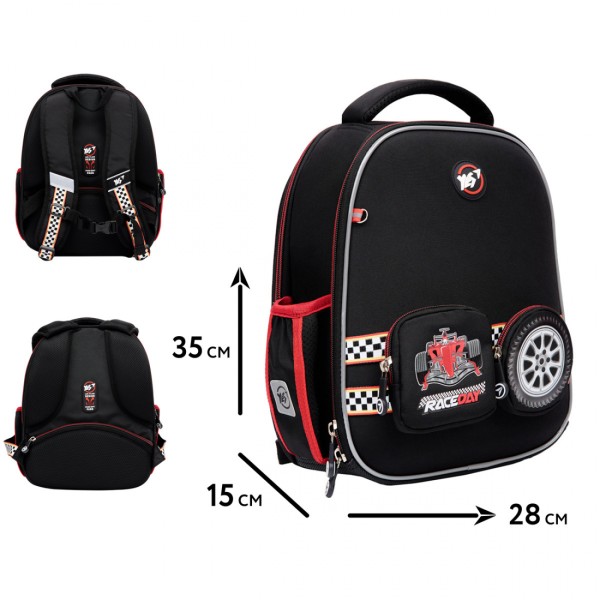 Рюкзак каркасний "Yes" H-100 Р-25 Race Day 2від.,3карм. №559859+подарунок сумка №559661(4)