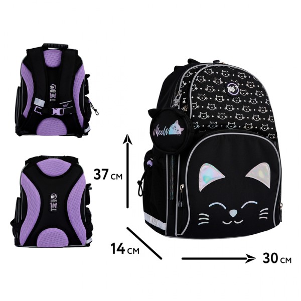 Рюкзак "Yes" S-100 Р-25 Smiling Cats 2від.,3карм. №559871(4)