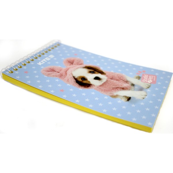 Блокнот пруж. А6 48арк. б/лін. пласт. Studio pets №SP24-196/Kite/(20)