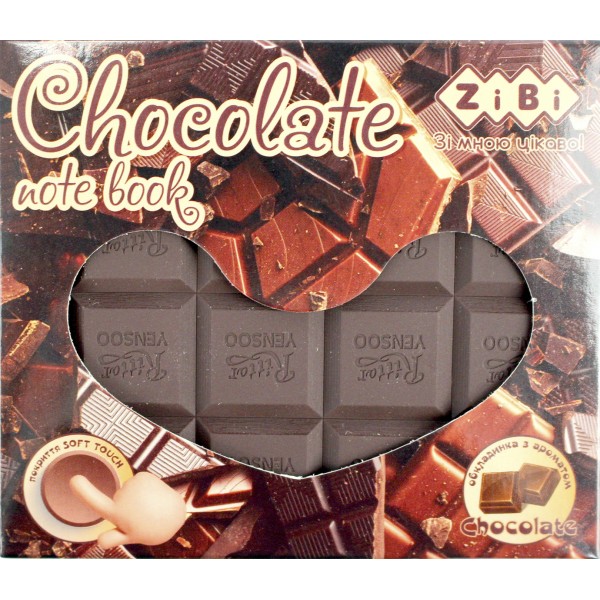 Блокнот 100x87мм 80арк.нелін.ароматиз.обкл. софт тач"Kids line.Chocolate"№ZB.12470-19/Zibi